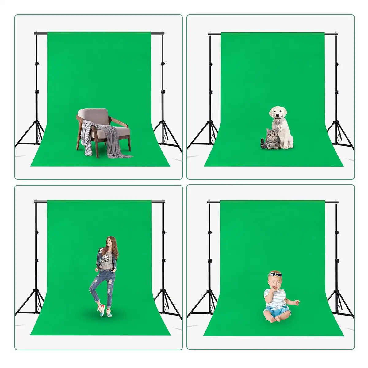 Фотостудия 1 5x2 м зеленый экран хромакей фон из полиэстера фотостудия с 6