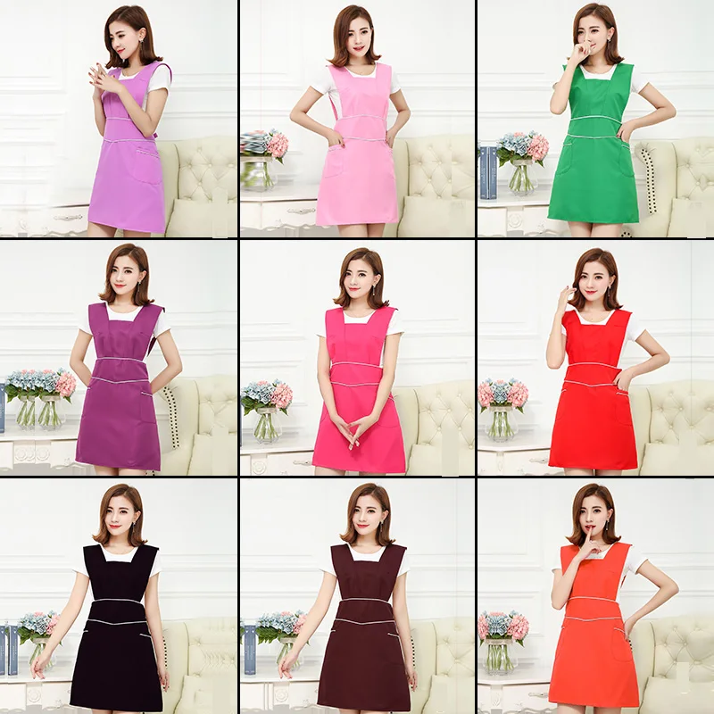 Restaurant Hotel Coffee Waitress Apron Dress Long Woman Lady Household Work Apron Bib For Nails Waiter Kitchen Accessories