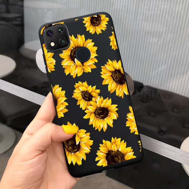 Sunflower Painted Soft Silicone Phone Case For Xiaomi Redmi 9C NFC 9 C 9A Case Butterfly Back Cover For Redmi 9A 9C 9 a Bumper ghsgf