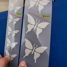 25 мм и 50 мм x 1 метр Серебристая Светоотражающая DIY лента Железная на ткани одежда теплопередача виниловая пленка наклейка M53 бабочка