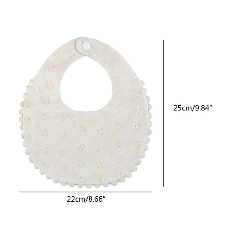 Baby Girls Bibs Newborn Embroidery Floral Princess Cotton Bandana Bibs Feeding Saliva Towel 6