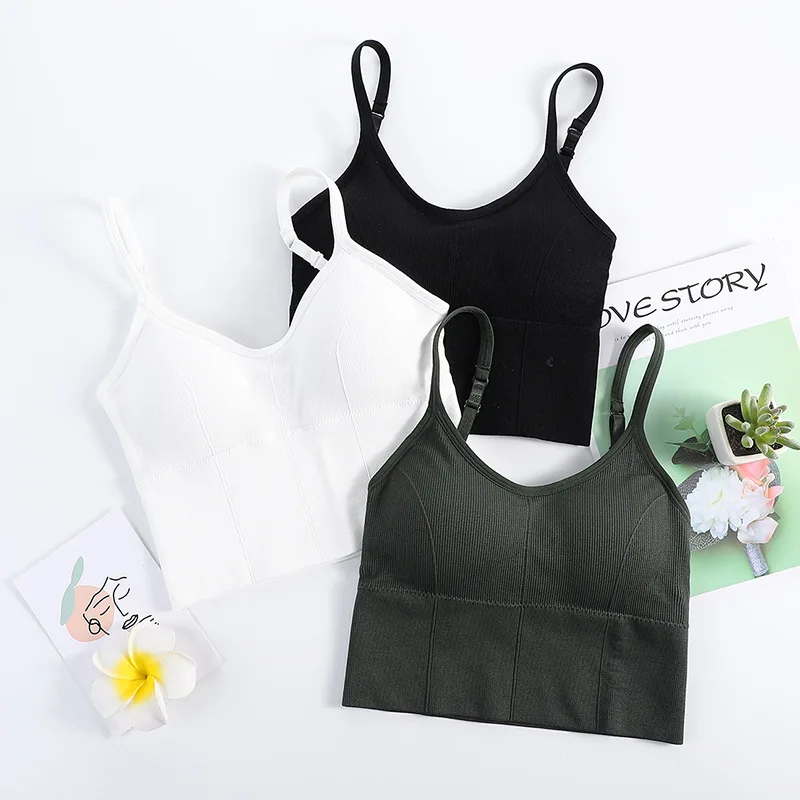 Women Lingerie Bra Women Tube Tops Wireless Bra Women Sling Solid Vest With Pad Girls Sexy Tube Top U Type Back Seamless