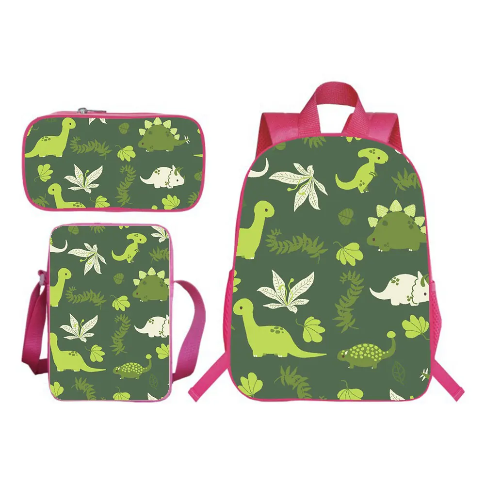 Dinosaur Backpack 3D School Bag 3pcs Set(backpack+shouder Bag+pen Bag) Boy Girl School Bag Teens Bookbag Rucksack Gift
