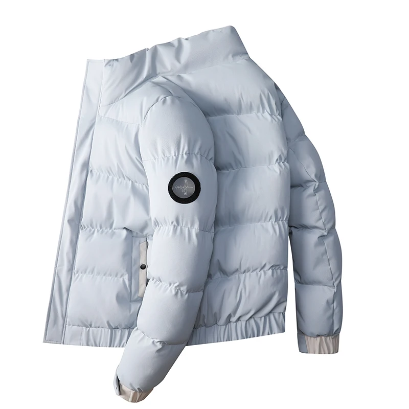 Vertical collar thickened cotton-padded coat male winter fashion coat men handsome loose down coat tide brand daily shopping