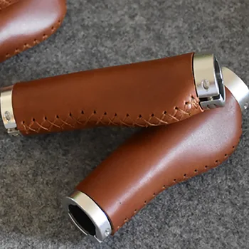 

Mountain dead fly folding car front layer leather handle set Classic Bike Grips Mountain Bicycle Handle Grip Bike Accessories