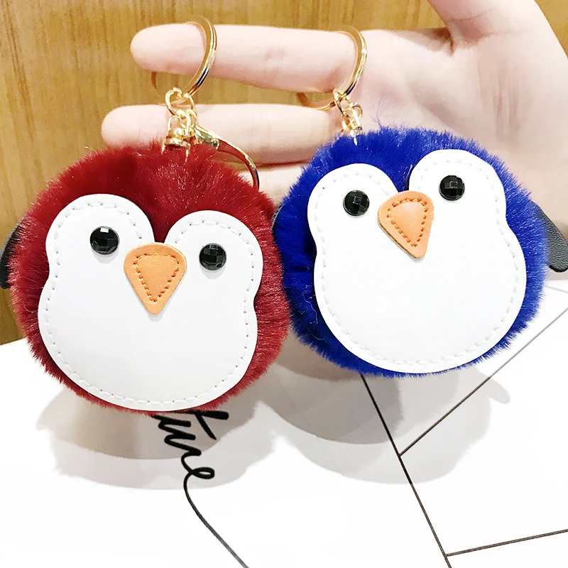 Cute Plush Keychain Animal Penguin Pendant Bag Charm Accessories Kids Toys Line Friends Stuffed Kawaii Keychain For Girls Gift