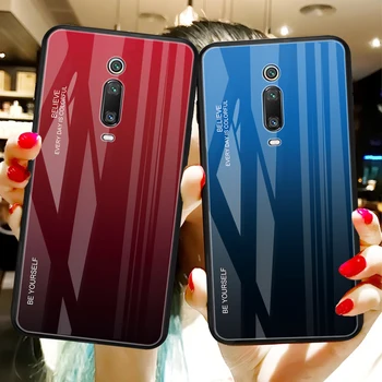 

200pcs/lot Shockproof Color Changing Gradient Tempered Case For Xiaomi Mi 9T Pro Mi 9T Redmi K20 Pro K20 Redmi 6 6A Note 6 Pro