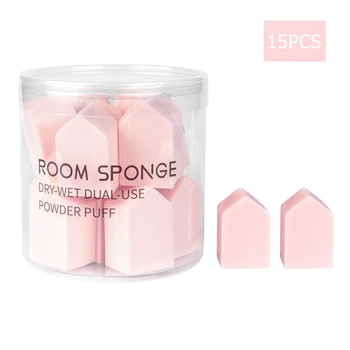 

15pcs House Shaped Makeup Powder Puff Foundation Base Blush BB Cream Cosmetic Sponge Beauty Wet Dry Makeup Puff Tools