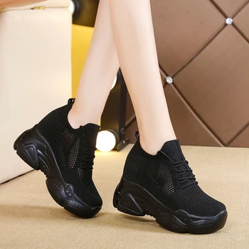 

Sneakers Platform Women Breathable Air Mesh Wedge Sock Shoes Hidden Heels Woman 2020 Spring Casual Shoes Zapatos De Mujer