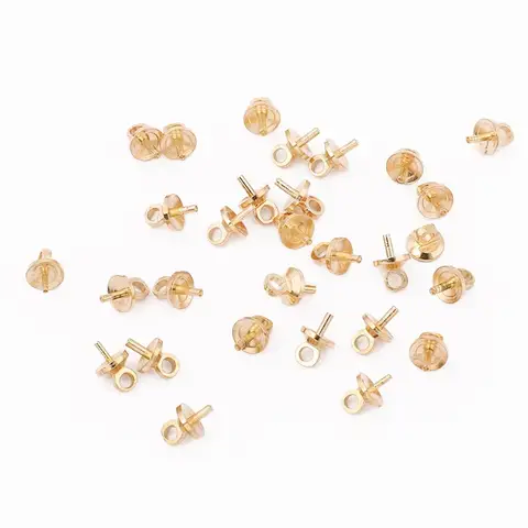 Gold Rhodium Eye Pin Pendant Charm Connector Bail Beads End Cap For Jewelry Making Earring Bracelet Hanging Accessories