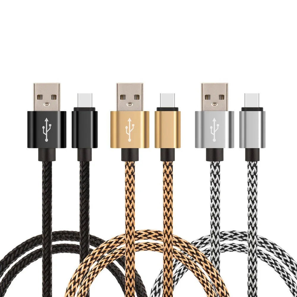 Кабель Micro USB нейлон 0,25 м 1 м 2 м 3 м usb type C 2A Синхронизация данных провод для Samsung huawei Xiaomi Android Мобильный кабель для зарядки телефона