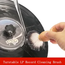 LEORY LP щетка для очистки виниловых пластин с деревянной ручкой для CD проигрывателя Longplay, чистящая щетка для проигрывателя пыли