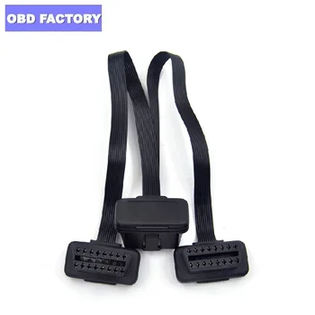 

OBD2 16PIN Male to Dual Female Cable OBDll 16 Pin ELM327 Male To Dual Female Y Splitter Elbow Y- Spliter Dual Connector