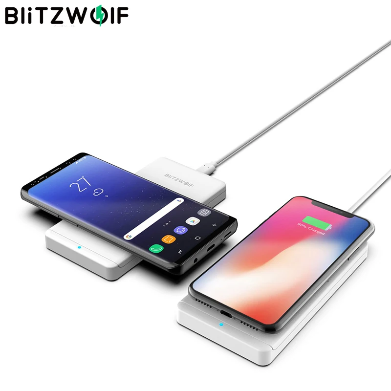 BlitzWolf Qi беспроводное зарядное устройство10Вт для iPhone X 8 Galaxy S9 S8 S7 S6 Edge Note 8 беспроводная Док-подставка для быстрой зарядки