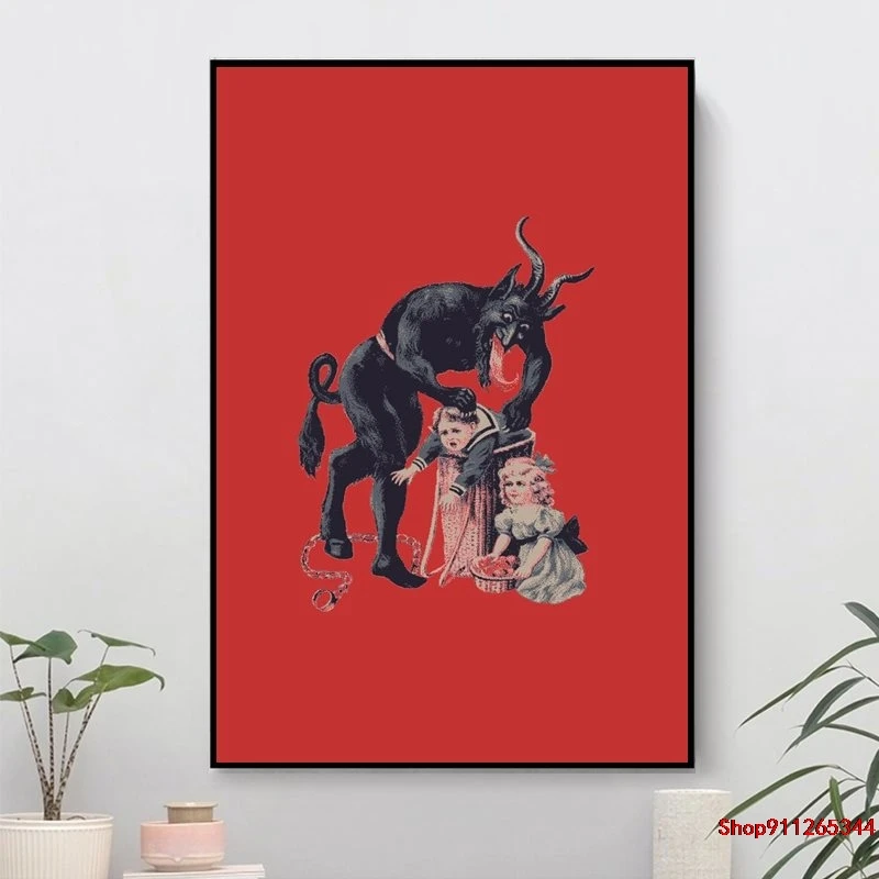Счастливого Рождества от Krampus плакаты и принты художественные картины на