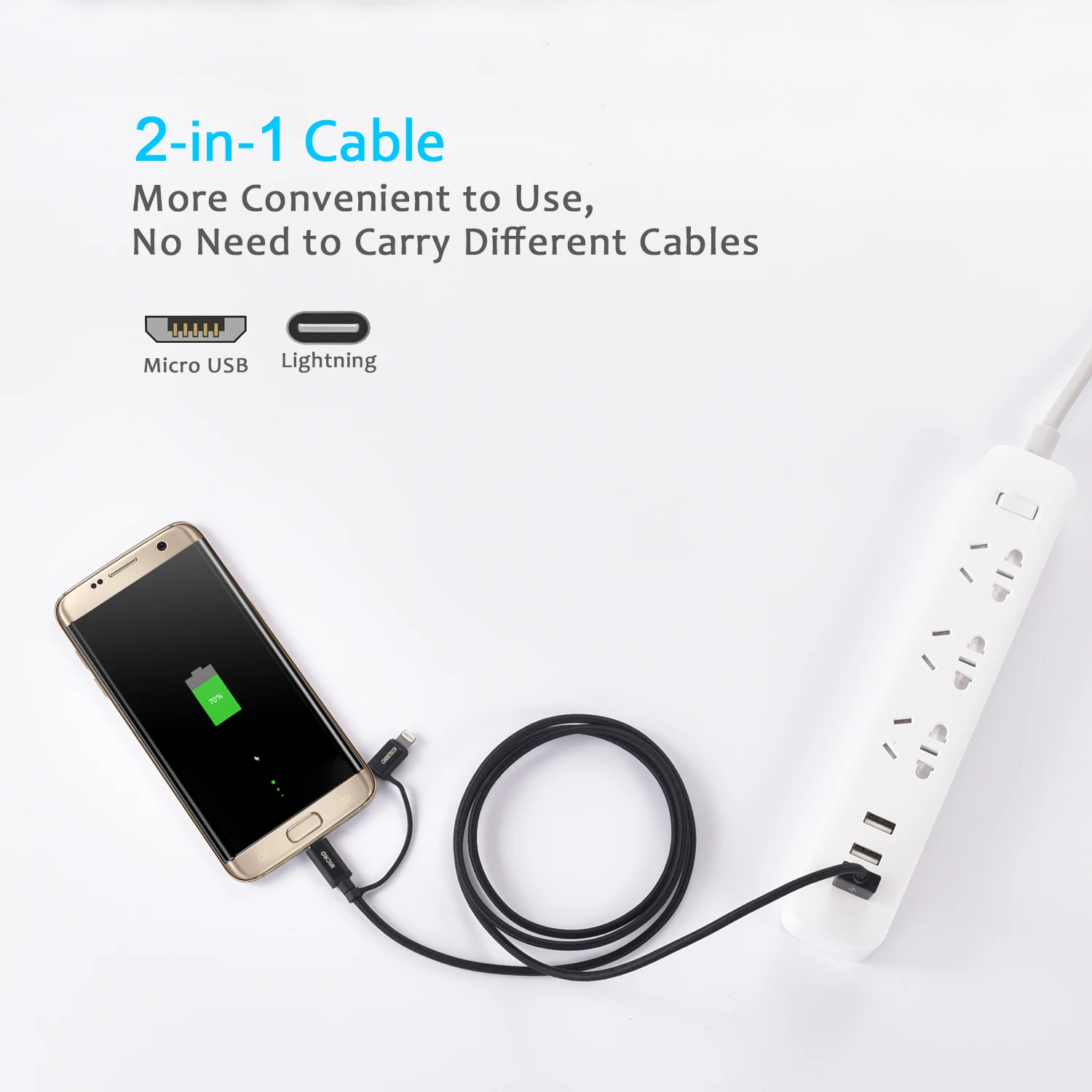 CHOETECH USB 2.4A type-C кабель для samsung Galaxy S10 S9 2 в 1 кабель для быстрой зарядки для iPhone 11 pro X 8 7 Plus кабель для IPad шнур