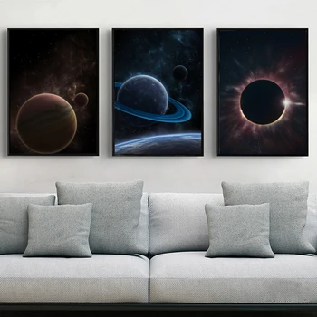 

Stars space color decoration living room home oil painting wall art printing poster science fiction moon animation sky cartoon