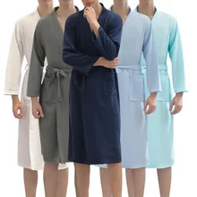 Модный мужской халат с v-образным вырезом и длинным рукавом, повседневный мужской халат, плюшевая шаль, кимоно, теплый мужской халат на осень и зиму