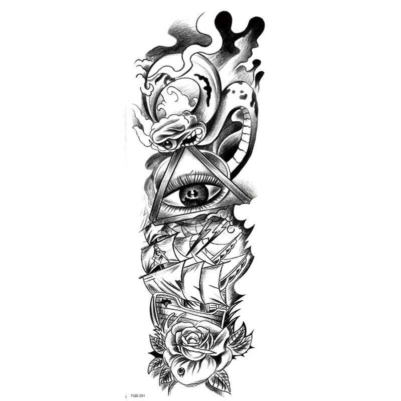 Temporary Fake Tattoo Waterproof Sleeves Animal Stickers On Body Full Arm Sleeve Tattoo Dragon For Men Waterproof Aliexpress Mobile