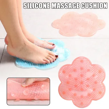 

Bath Massage Pad Silicone Suction Cup Bathroom Shower Mat Non-slip Foot Wash Back Massage Cushion A7