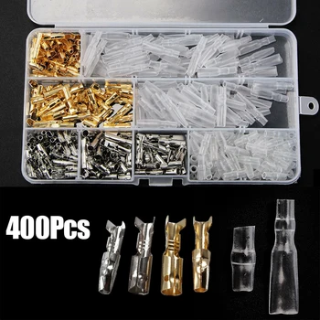 

200pcs 4mm Bullet Connectors Crimp Terminal Switch Cable Wire Connection Terminal Male Female with 200pcs Insulation Covers