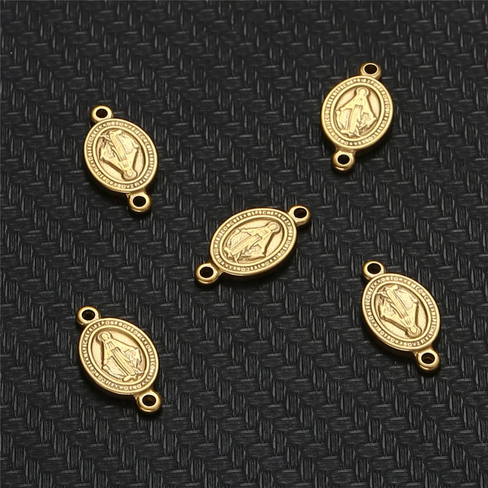5 Teile/los Edelstahl Katholischen Christian Charms Anhänger Doppel Seite Jesus Charms Für Ohrringe Armband DIY Schmuck Machen – Detail 8