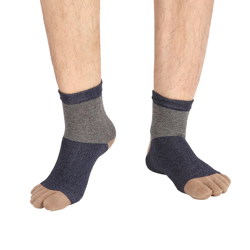 5 Pairs Spring Autumn Toe Socks Vintage Cotton Designer Socks Japanese Harajuku Casual 5 Finger Socks Male Fathers Calcetines
