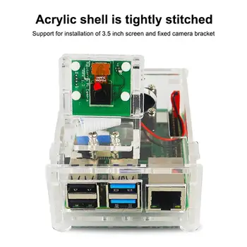 

For Raspberry Pi 4 Acrylic Shell Fixed Camera Bracket Protective Case Suitable For Raspberry Pi 4th Generation & 4B Outer Casing