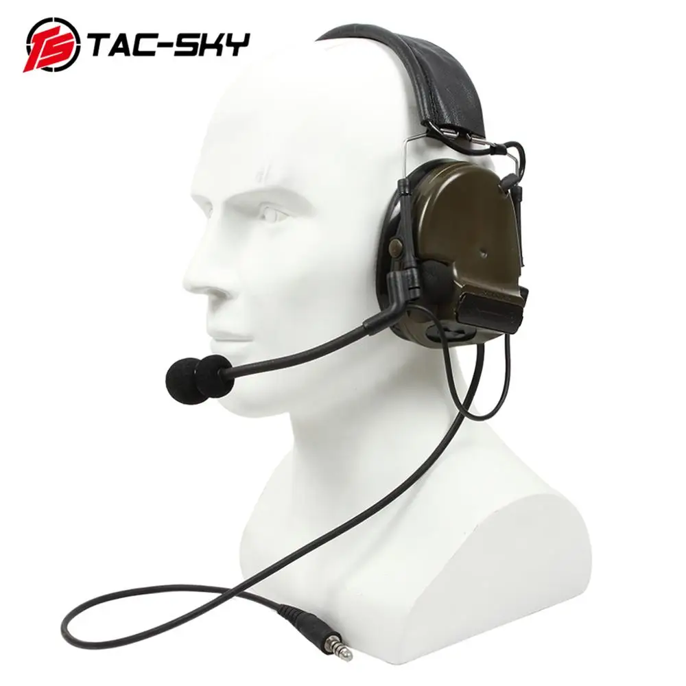 TAC-SKY COMTAC III силиконовые наушники для спорта на открытом воздухе Военная электронная шумоподавление пикап тактическая гарнитура FG