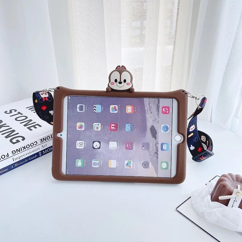 Чехол для IPad 10,2 дюймов, детский силиконовый чехол-подставка с изображением белки из мультфильма для iPad 7th Gen A2198 A2200, защитный чехол для планшета+ ручка