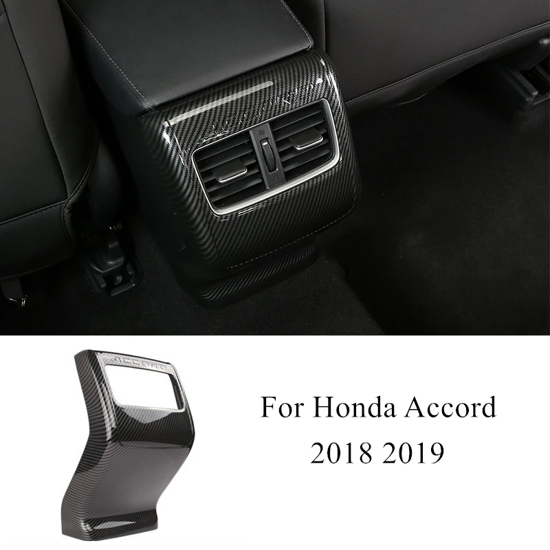 Car Rear Seat Air Conditioning Vent Cover ABS Carbon Fiber / Glossy Red