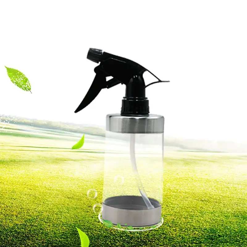 

Stainless Steel Hair Trigger Spray Empty Transparent Bottle Water Sprayer Cooking Watering Flower Tool 350ml E65F