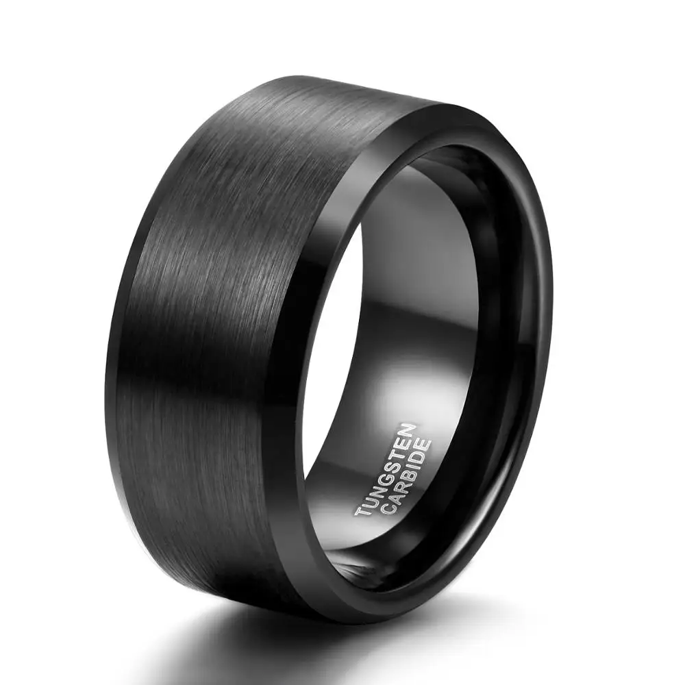 10mm black TIGRADE 4/6/8/мм черное кольцо из карбида вольфрама, мужское обручальное кольцо из матового серебра и золота, женские обручальные кольца для мужчин, ювелирные изделия - Цвет основного камня: 10mm black