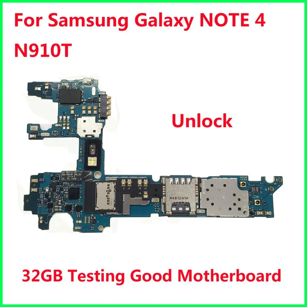 Оригинальная разблокированная основная материнская плата Замена для Samsung Galaxy Note