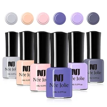 NEE JOLIE, 8 мл, Одноцветный лак для ногтей, зеленый, красный, серый, красивый дизайн, стойкий лак для ногтей, для ногтей, сделай сам, украшения