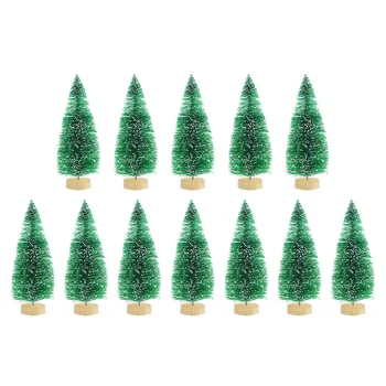 

12pcs Mini Christmas Tree Pine Tree DIY Christmas Decorations For Home Table Navidad Xmas Ornaments New Year Decor Kids Gift