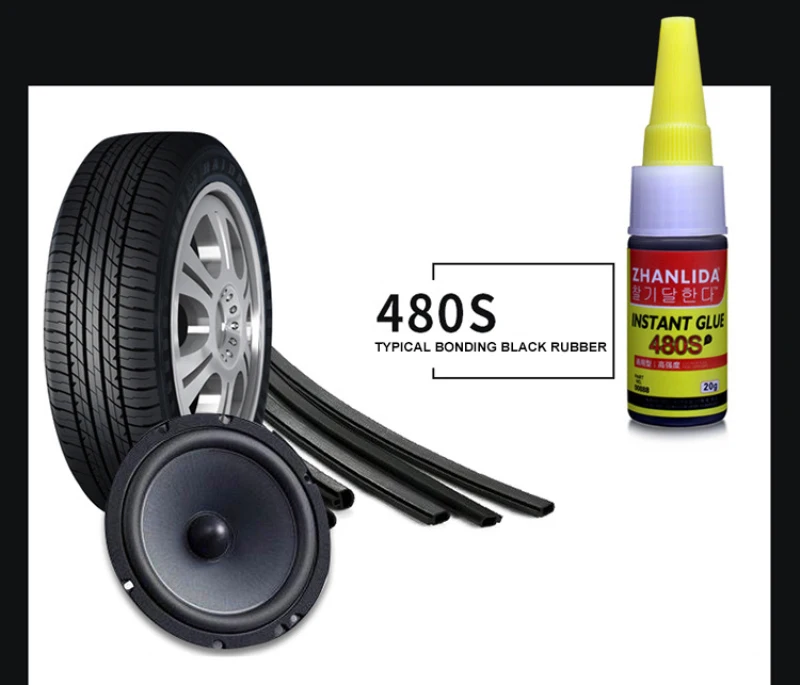 480S Super Glue Car Tire Wheels Accessories Car Rubber Repair Tire Glue Window Speaker Seal Mighty Glue Tire Motorcycle TSLM1