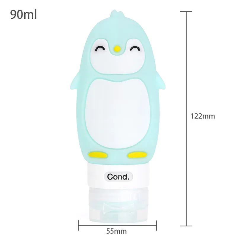 90ML Portable Cartoon Bear Penguin Animal Silicone Travel Case Organizer Shampoo Shower Gel Lotion Storage Refillable Bottle refillable bottle,refillable plastic bottles
