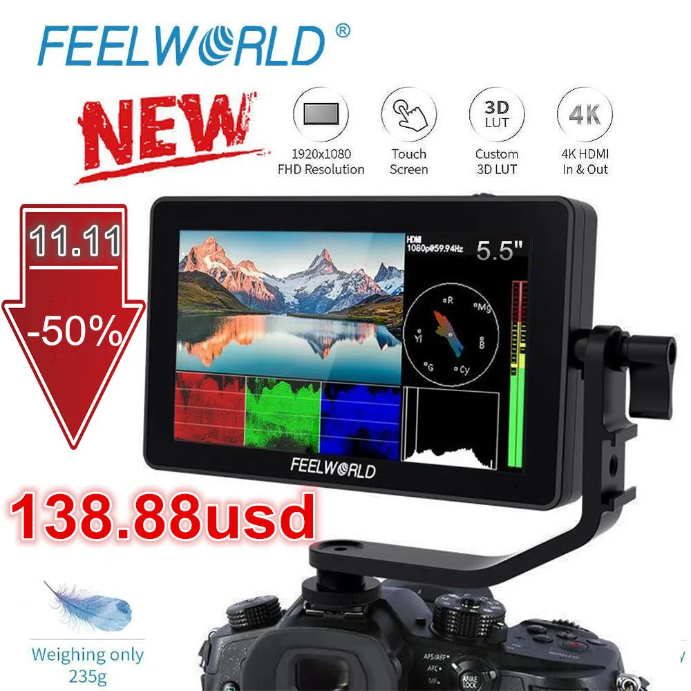 FEELWORLD F6 PLUS 5.5 Inch IPS 3D LUT Touch Screen