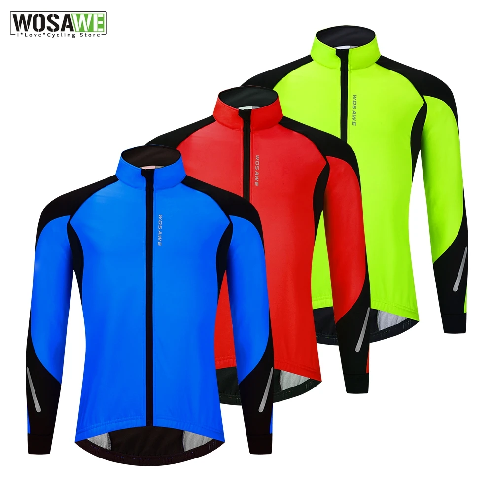 Cycling Jacket Thermal Fleece Hi Vis Winter Reflective Windproof Biker Warm Coat 