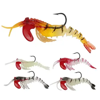 

5pcs/set Artificial Bait False Multi Joint Shrimp Shape Night Luminous Lifelike Sink Soft Lure Fishing Accessories With Barbed F