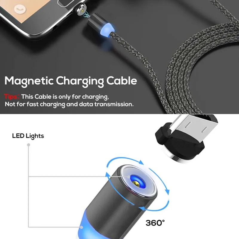 Moutic Usb Micro USB кабель для Samsung xiaomi 3A Быстрая зарядка светодиодный LightData Sync Магнитный кабель для Android кабели для мобильных телефонов