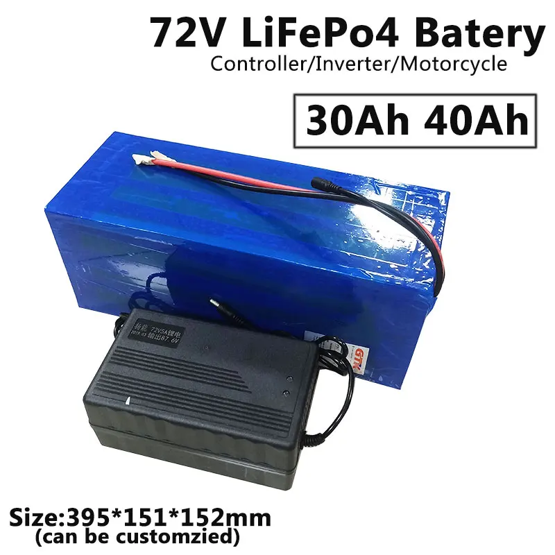 Литиевая батарея для мотоцикла LiFePo4 72 в 30 Ач 40 ач с мощным BMS скутера гольф-мобиля