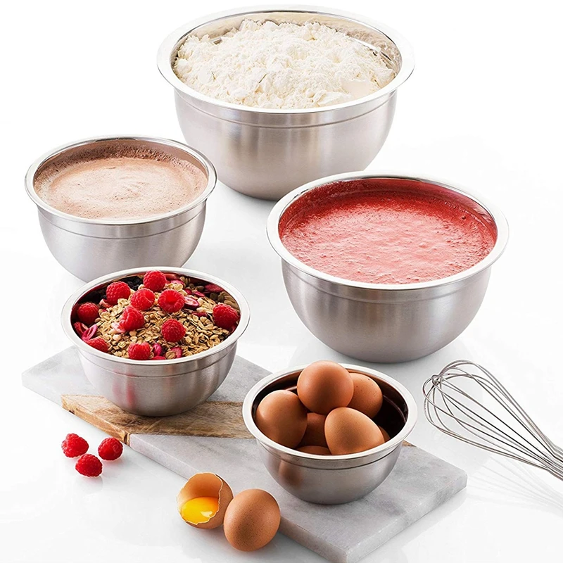 Салатные миски из нержавеющей стали с крышкой миска для смешивания продуктов