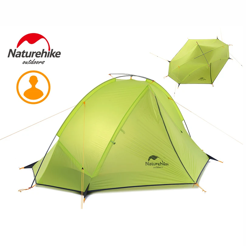 NatureHike Taga 1-2 Человек Палатка Кемпинг рюкзак палатка 20D сверхлегкий ткань NH17T140-J - Цвет: 1 person Green