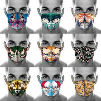 

Full Printed Anime My Hero Academia Mouth Mask Breathable Face Mask Reusable Anti Pollution Wind Proof Mouth Cover