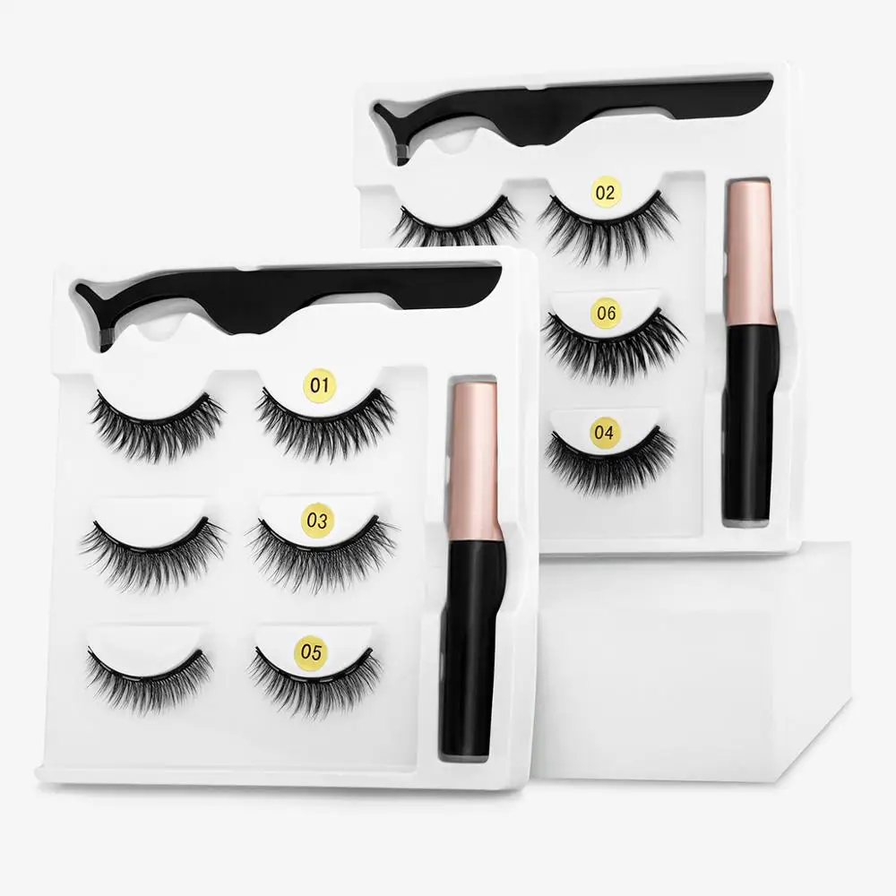 SEXYSHEEP Magnetic Eyelashes Eyeliner Eyelash Curler Set5 Magnet Natural Long False With | Красота и здоровье