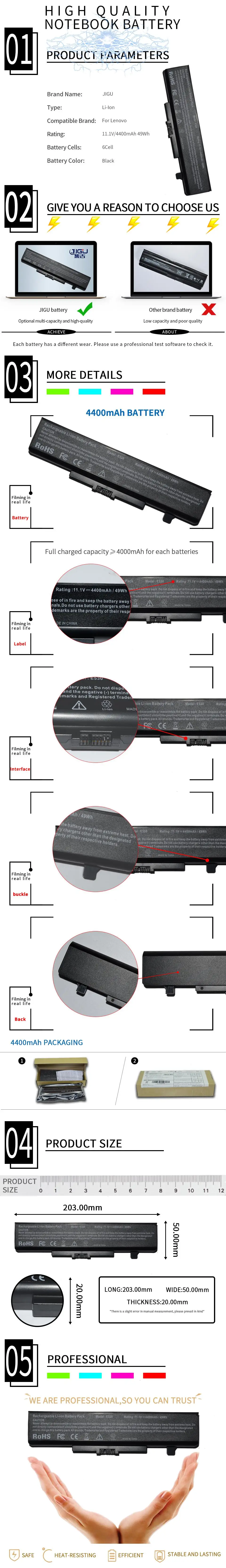 JIGU 10,8 В ноутбука Батарея для lenovo V580 E435 V480 B495 M495 V385 B585 M595 E530 B590 E445 6 ячеек