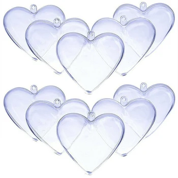 

10x DIY Clear Plastic Fillable Box Baubles Xmas Tree Hanging Ornament Decor