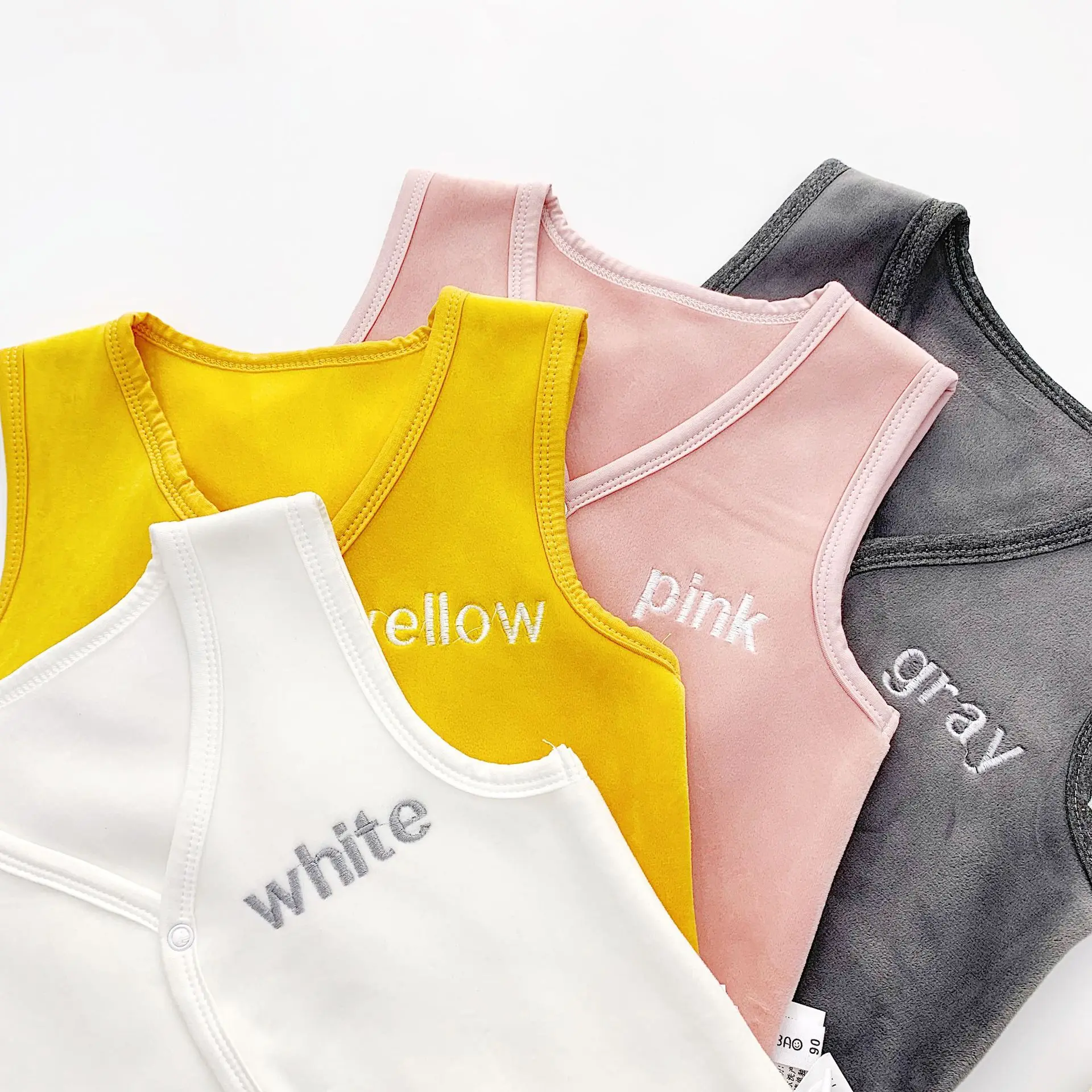 WLG baby winter solid all match sweater vest kids boy fanshion letter white waistcoat children winter outwear clothes 1-5years
